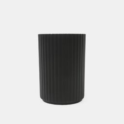 OHS Bathroom Accessories 4 Piece Set Ribbed Soap Holder Tumbler Toothbrush in Black - thumbnail 4