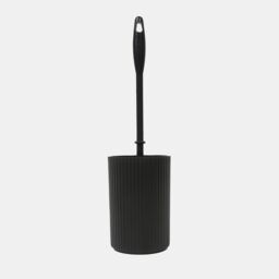 OHS Bathroom Accessories 4 Piece Set Ribbed Soap Holder Tumbler Toothbrush in Black - thumbnail 5