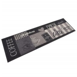 Berkfield Home Kitchen Rug Washable Coffee Black 45x150 cm Velvet