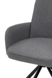 Living and Home Grey Linen Modern Swivel Chair with Black Legs - thumbnail 7