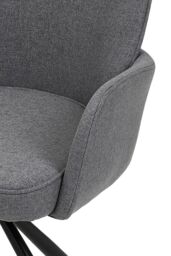 Living and Home Grey Linen Modern Swivel Chair with Black Legs - thumbnail 8