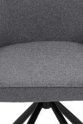 Living and Home Grey Linen Modern Swivel Chair with Black Legs - thumbnail 9