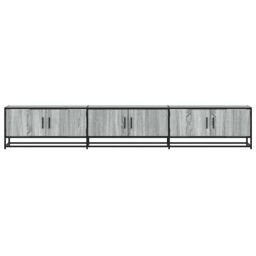 Berkfield Home TV Cabinet Grey Sonoma 240x35x41 cm Engineered Wood - Size: 240 x 35 x 41 cm - thumbnail 4