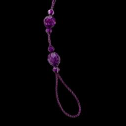 Luxury Living Voile Tab Top Curtain Pair with Crystal Tie Backs Sheer Window Panels in Purple - Size: 145 cm width x 122 cm drop - thumbnail 5