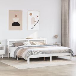Berkfield Home Bed Frame with Headboard without Mattress White 180x200 cm Super King - thumbnail 1