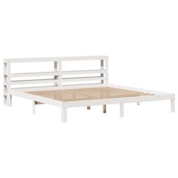 Berkfield Home Bed Frame with Headboard without Mattress White 180x200 cm Super King - thumbnail 3