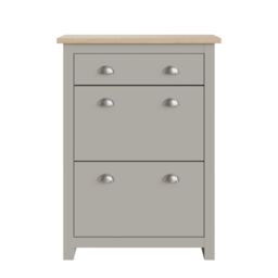 GFW Lancaster 2 Door 1 Drawer Shoe Cabinet in Grey - thumbnail 4