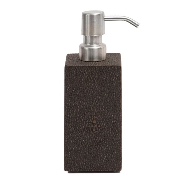 Posh Trading Company Chelsea Soap Dispenser - Faux Shagreen Chocolate in Brown - image 1