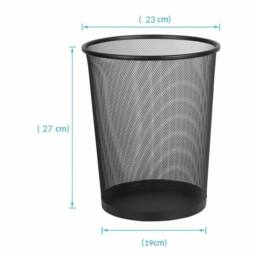 EONLION Black Bathrooms Circular Mesh Wastebasket Trash Can - Size: 100 cm - thumbnail 2