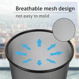 EONLION Black Bathrooms Circular Mesh Wastebasket Trash Can - Size: 100 cm - thumbnail 5