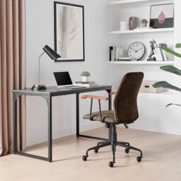 FurnitureboxUK Apres Warm Grey Faux Leather Office Chair - thumbnail 2