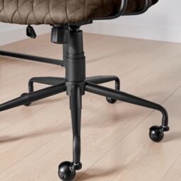FurnitureboxUK Apres Warm Grey Faux Leather Office Chair - thumbnail 7