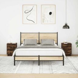 Berkfield Home Bedside Cabinets with LED Lights¬†2 pcs Smoked Oak 38x34x50 cm - Size: 38 x 34 x 50 cm - thumbnail 5