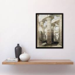 Artery8 Karnak Temple Great Hypostyle Hall Roberts Framed Wall Art Print in Beige - Size: A4 - thumbnail 4