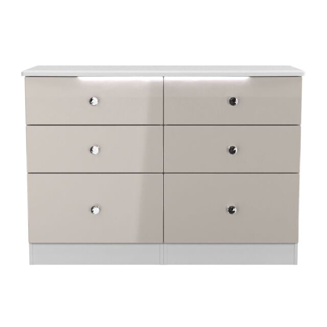 Ready Assembled 2 U Broadway 6 Drawer Wide Chest (Ready Assembled) in Taupe - image 1