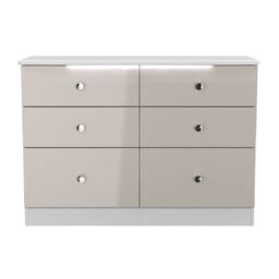 Ready Assembled 2 U Broadway 6 Drawer Wide Chest (Ready Assembled) in Taupe - thumbnail 1