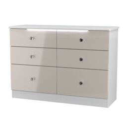 Ready Assembled 2 U Broadway 6 Drawer Wide Chest (Ready Assembled) in Taupe - thumbnail 3