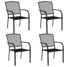 Berkfield Home 5 Piece Garden Dining Set Anthracite Steel in Black - thumbnail 4