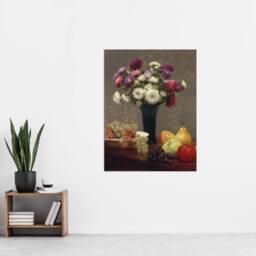 "Artery8 Asters & Fruit on a Table Latour Wall Art Poster Print - Size: W12"" x H16""" - thumbnail 4