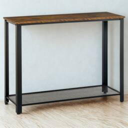 FURNOS Industrial 2 Tier Entryway Hallway Console Table in Brown - thumbnail 3