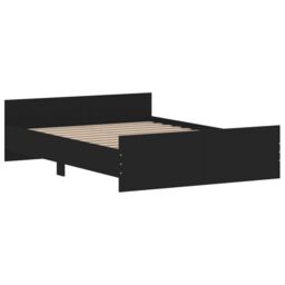 Berkfield Home Bed Frame with Headboard & Footboard Black 135x190 cm Double - thumbnail 3