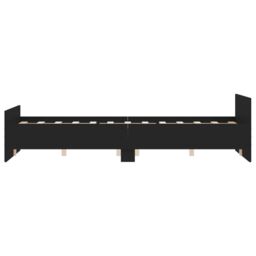 Berkfield Home Bed Frame with Headboard & Footboard Black 135x190 cm Double - thumbnail 5