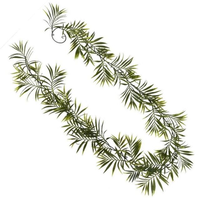 Leaf Hanging Plant Palm Garland Artificial 190cm Fire Retardant in Green - image 1
