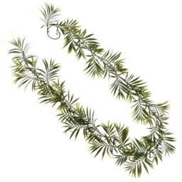 Leaf Hanging Plant Palm Garland Artificial 190cm Fire Retardant in Green - thumbnail 1