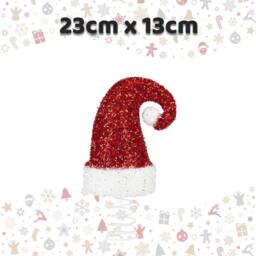 VFM e-Store Christmas Santa Hat Decoration 23cm x 13cm Red X 1 - Size: 23 cm x 13 cm - thumbnail 2