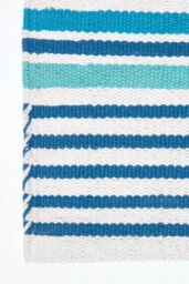 Homescapes Modern Scandinavian Style Striped Cotton Rug in Blue - Size: 150 cm x 240 cm - thumbnail 3