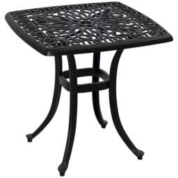 OUTSUNNY Cast Aluminium Bistro Table with Umbrella Hole, Bronze Tone - thumbnail 2