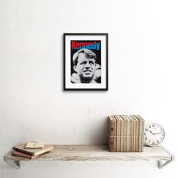 "Artery8 Wall Art Print Political Advert Bobby Kennedy Tribute Civil Rights Sirhan Artwork Framed 9X7 Inch in Black - Size: W7"" x H9""" - thumbnail 2