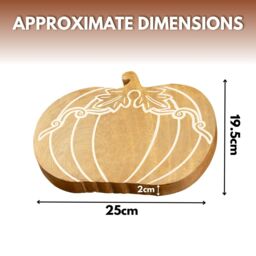 Marco Paul 25cm Wooden Pumpkin Home Décor Free-Standing Autumn Decoration in Beige - thumbnail 2
