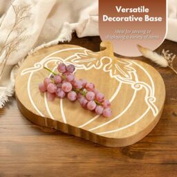 Marco Paul 25cm Wooden Pumpkin Home Décor Free-Standing Autumn Decoration in Beige - thumbnail 7