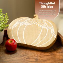 Marco Paul 25cm Wooden Pumpkin Home Décor Free-Standing Autumn Decoration in Beige - thumbnail 9