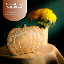 Marco Paul 25cm Wooden Pumpkin Home Décor Free-Standing Autumn Decoration in Beige - thumbnail 8