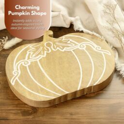 Marco Paul 25cm Wooden Pumpkin Home Décor Free-Standing Autumn Decoration in Beige - thumbnail 6
