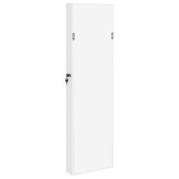 Berkfield Home Mirror Jewellery Cabinet Wall Mounted White 30x8.5x106 cm - thumbnail 7
