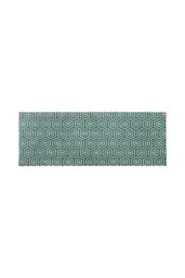 JVL Mega Machine Washable Runner Doormat 57 x 150 cm Geo Hex in Teal - Size: 57 cm x 150 cm