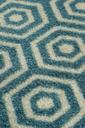 JVL Mega Machine Washable Runner Doormat 57 x 150 cm Geo Hex in Teal - Size: 57 cm x 150 cm - thumbnail 3