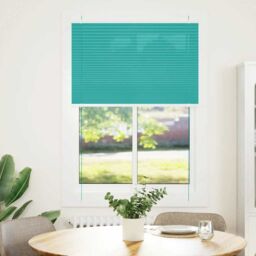 Berkfield Home Pleated Blind Petrol Green 100x150 cm Fabric Width 99.4 cm Polyester - thumbnail 2
