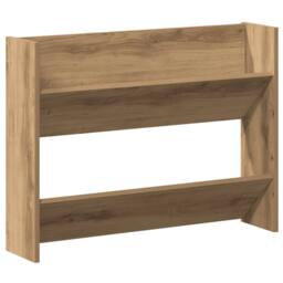 Berkfield Home Wall Shoe Cabinet Artisan Oak 80x18x60 cm Engineered Wood in Brown - Size: 80 x 18 x 60 cm - thumbnail 3