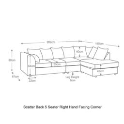 Furnishings For Less UK Monaco Chenille Fabric Large 5 Seater L Shaped Corner Sofa Right Hand Facing in Black - thumbnail 3