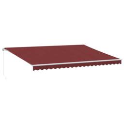 Berkfield Home Manual Retractable Awning Burgundy 500x300 cm in Black - thumbnail 2