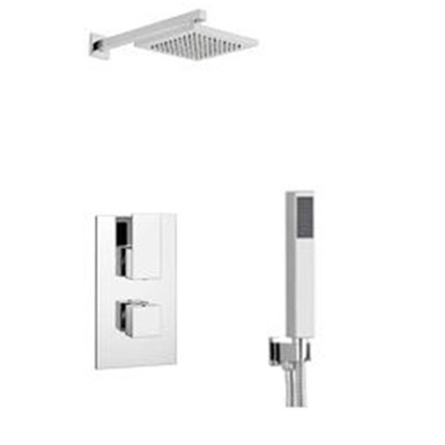 Clifton Chrome Mixer Shower with Overhead Drencher & Separate Hand Shower in Silver