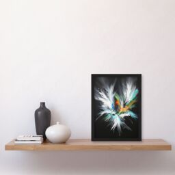 "Artery8 Abstract Modern Art Paint Splat Dark Feathers Framed Art Print - Size: W12"" x H16""" - thumbnail 4