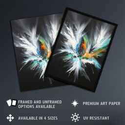 "Artery8 Abstract Modern Art Paint Splat Dark Feathers Framed Art Print - Size: W12"" x H16""" - thumbnail 2