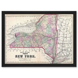 Artery8 1873 Beers Map New York State Long Island Brooklyn Vintage A4 Artwork Framed Wall Art Print in Black - thumbnail 1