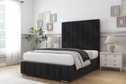 "Comfort Beds Paris Naples Bed Frame With Mattress-50"" Upholstered in Black - Size: King" - thumbnail 1