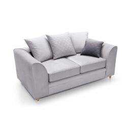 Abakus Direct Chicago Spill-Proof Velvet 2 Seater Sofa in Light Grey - thumbnail 5